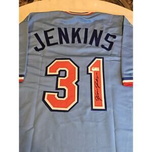 Ferguson Jenkins Autographed/Signed Jersey Beckett Sticker Custom Jersey Fergie